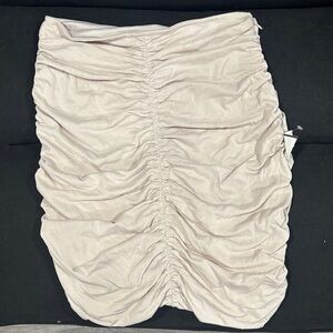 Elegant Cream Ruched Skirt